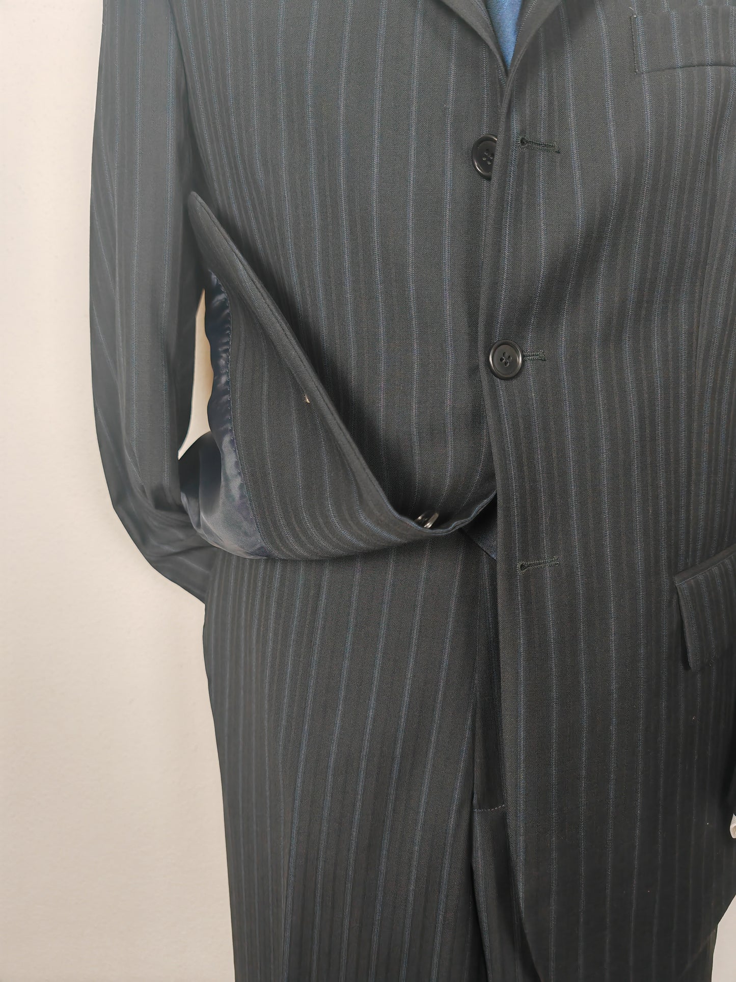 Completo anni '90 blu notte gessato - tg. 50