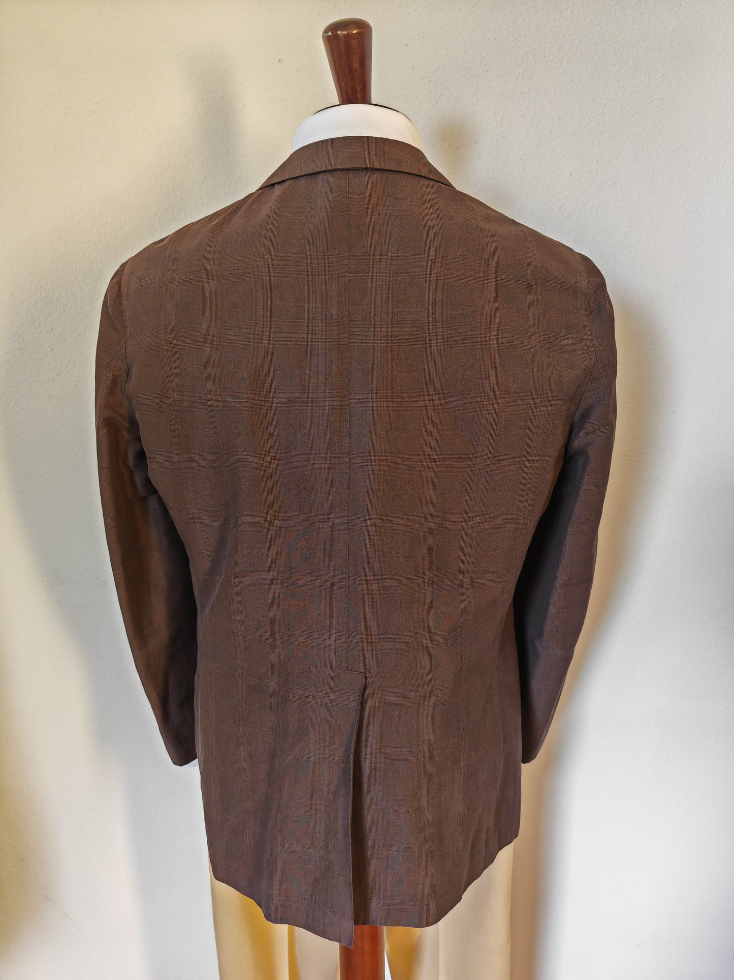 Caruso summer jacket, brown Glen check - size 52/54