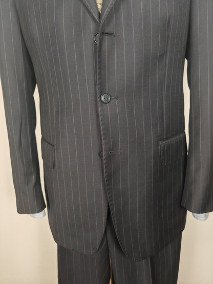 Completo in twill di lana blu gessato - tg. 50/52