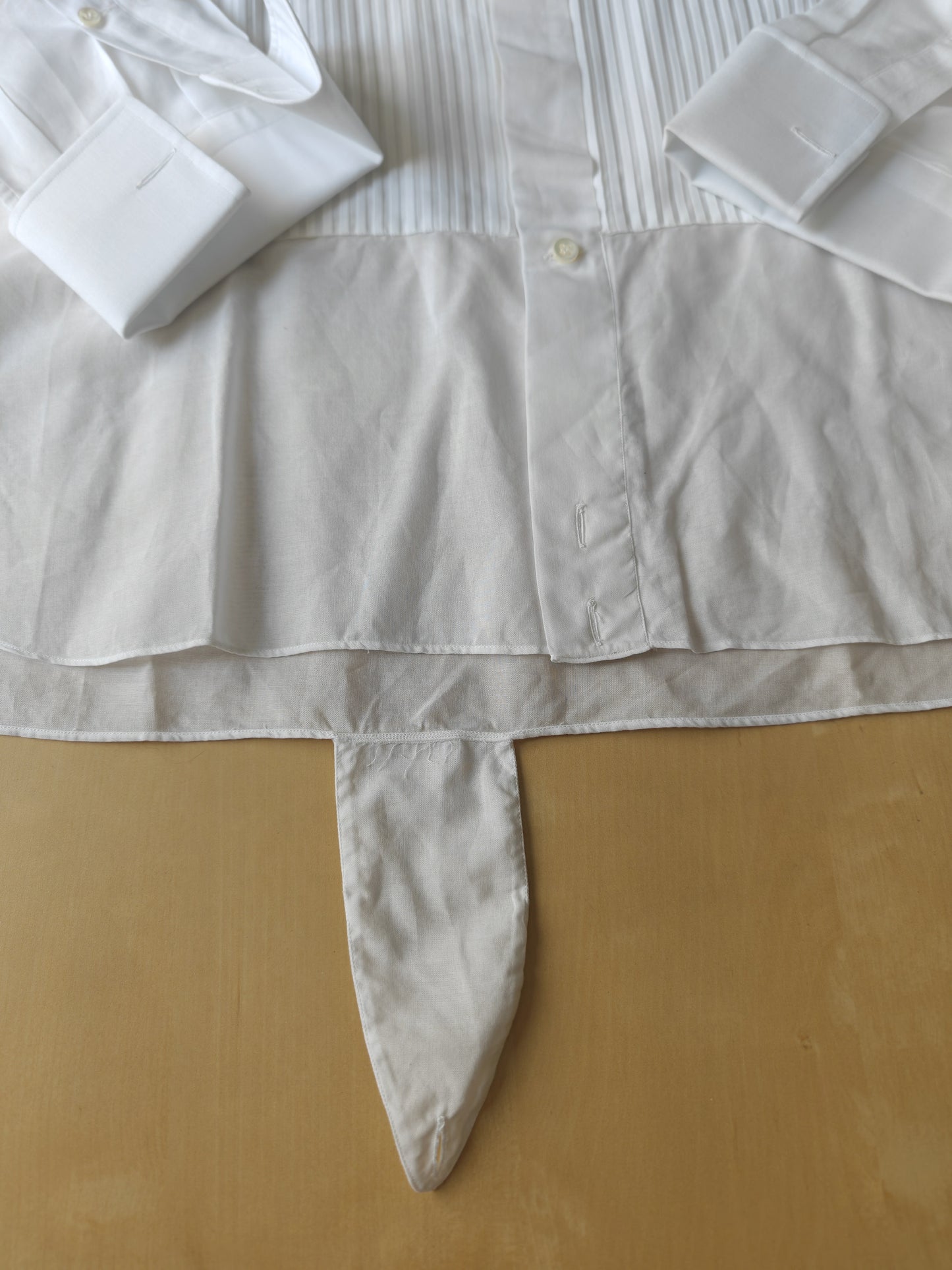 Camicia da smoking anni '70/'80 con sparato plissettato - tg. L collo 41