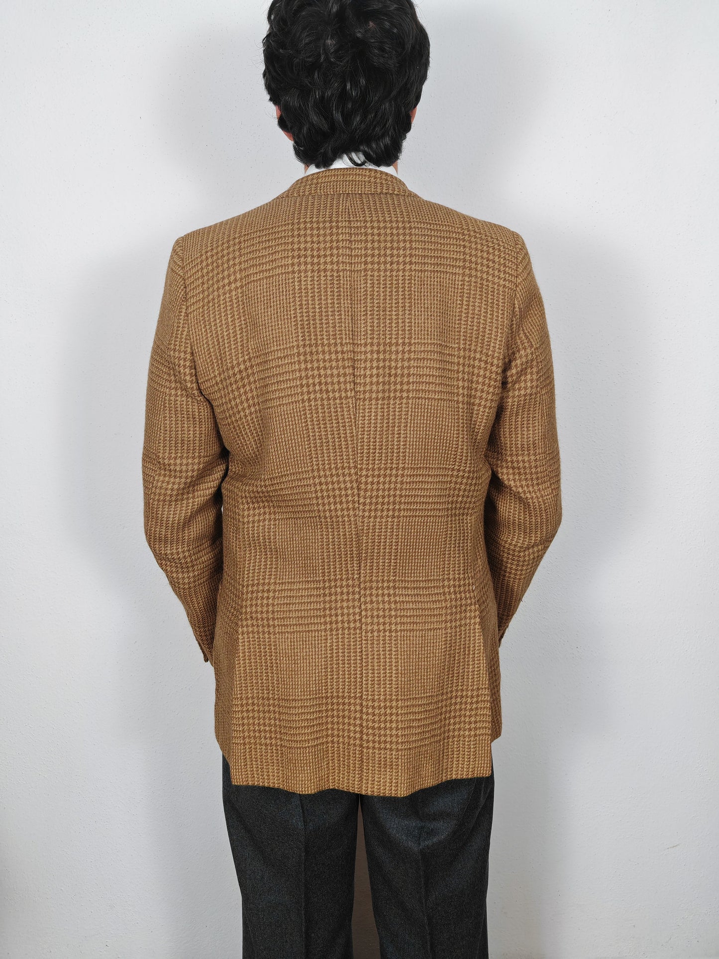 Giacca sartoriale anni '60 Glen check in lana e mohair - tg. 48