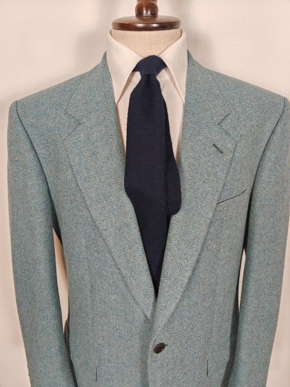 Giacca anni '80/'90 in tweed azzurro-verde acquamarina - tg. 52/54