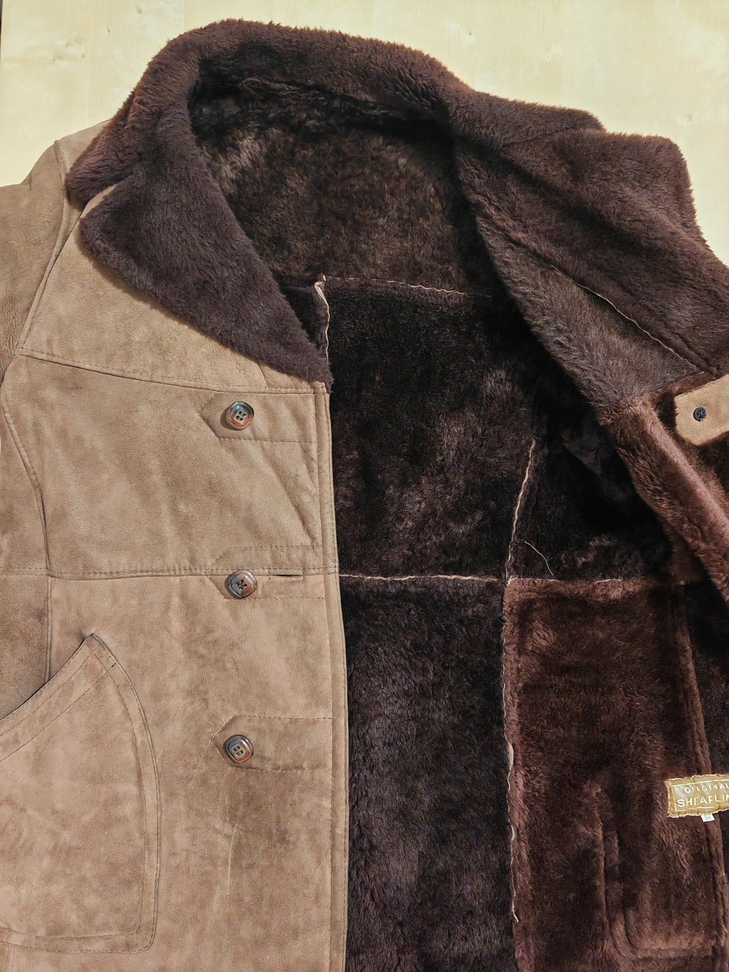 Montone shearling anni '70 marrone - L/XL