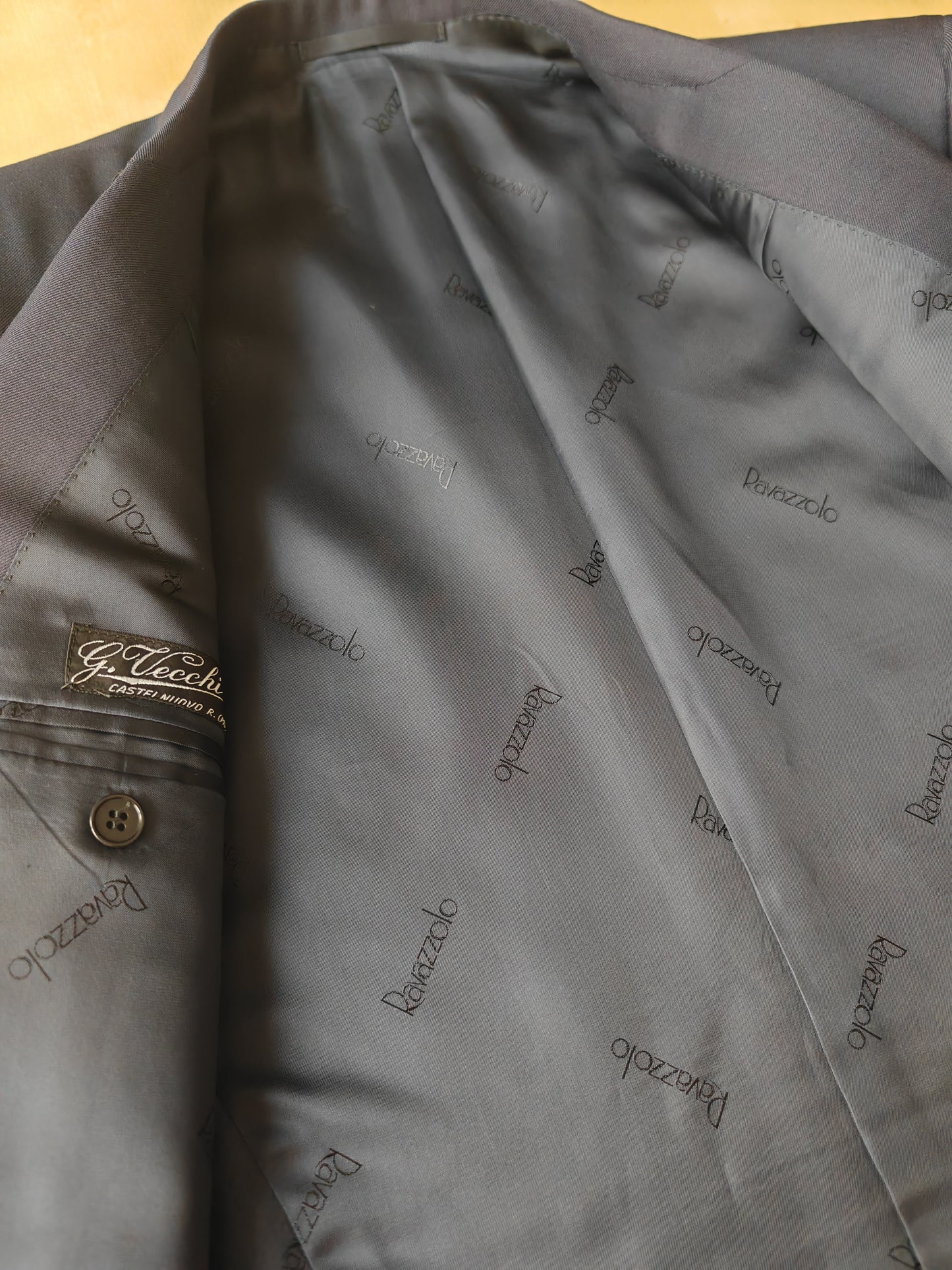 Blazer navy doppiopetto in twill pettinato - tg. 48