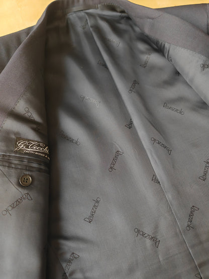 Blazer navy doppiopetto in twill pettinato - tg. 48