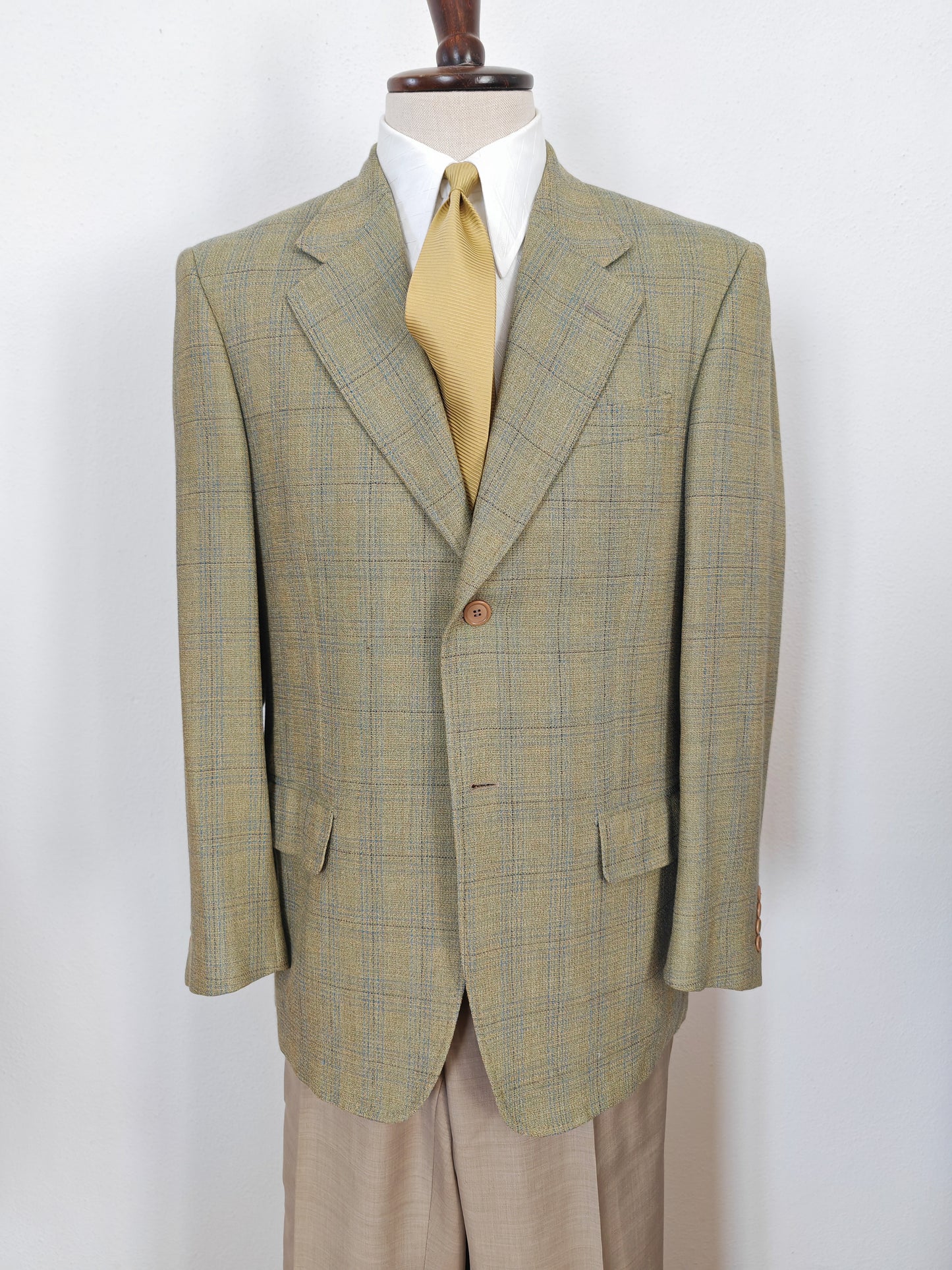 Giacca Ted Lapidus verde salvia in hopsack super twist - tg. 48/50