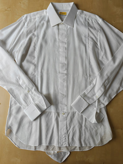Camicia da smoking anni '70/'80 con sparato plissettato - tg. L collo 41
