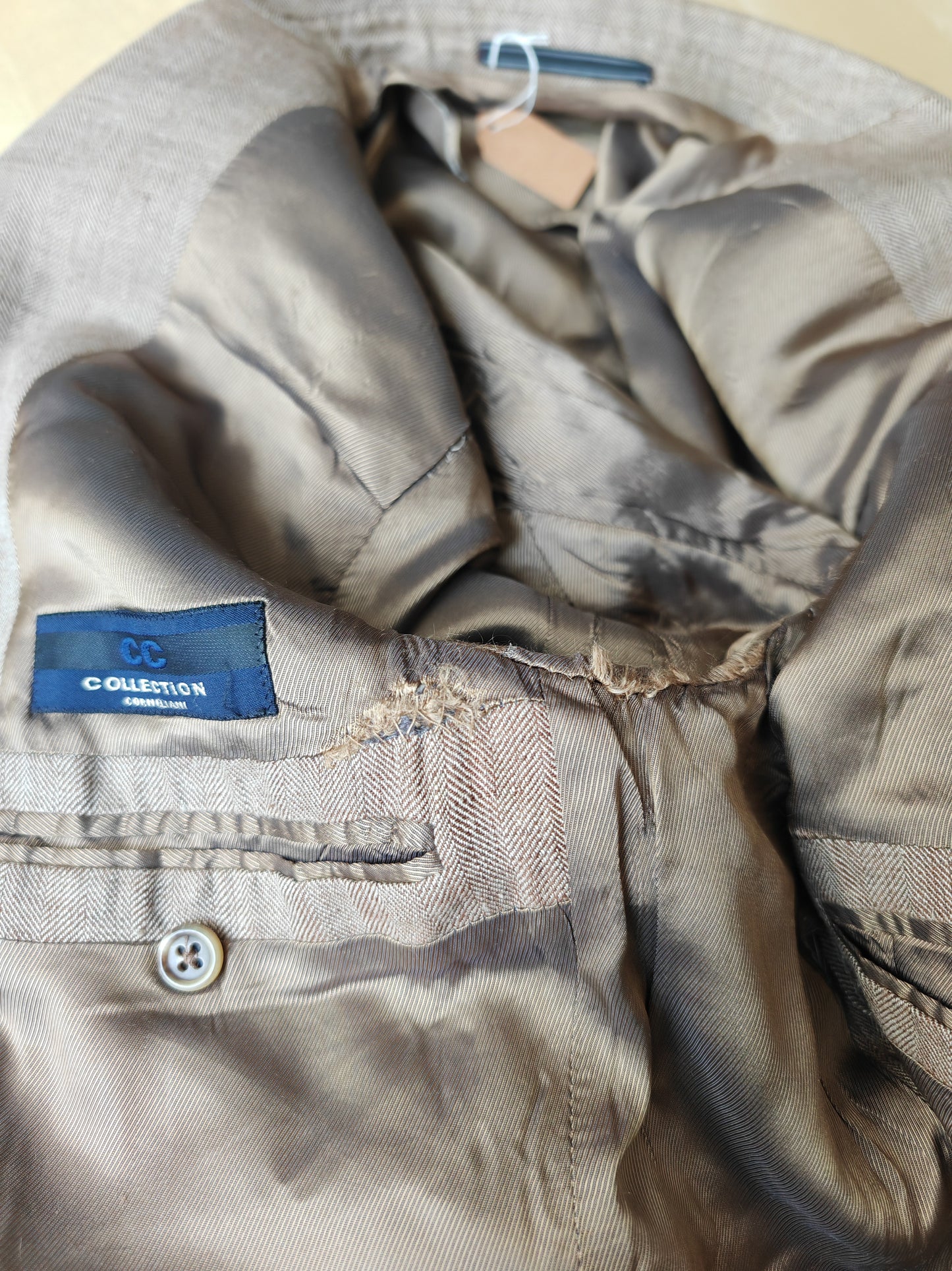 Giacca Corneliani 100% lino herringbone - tg. 50