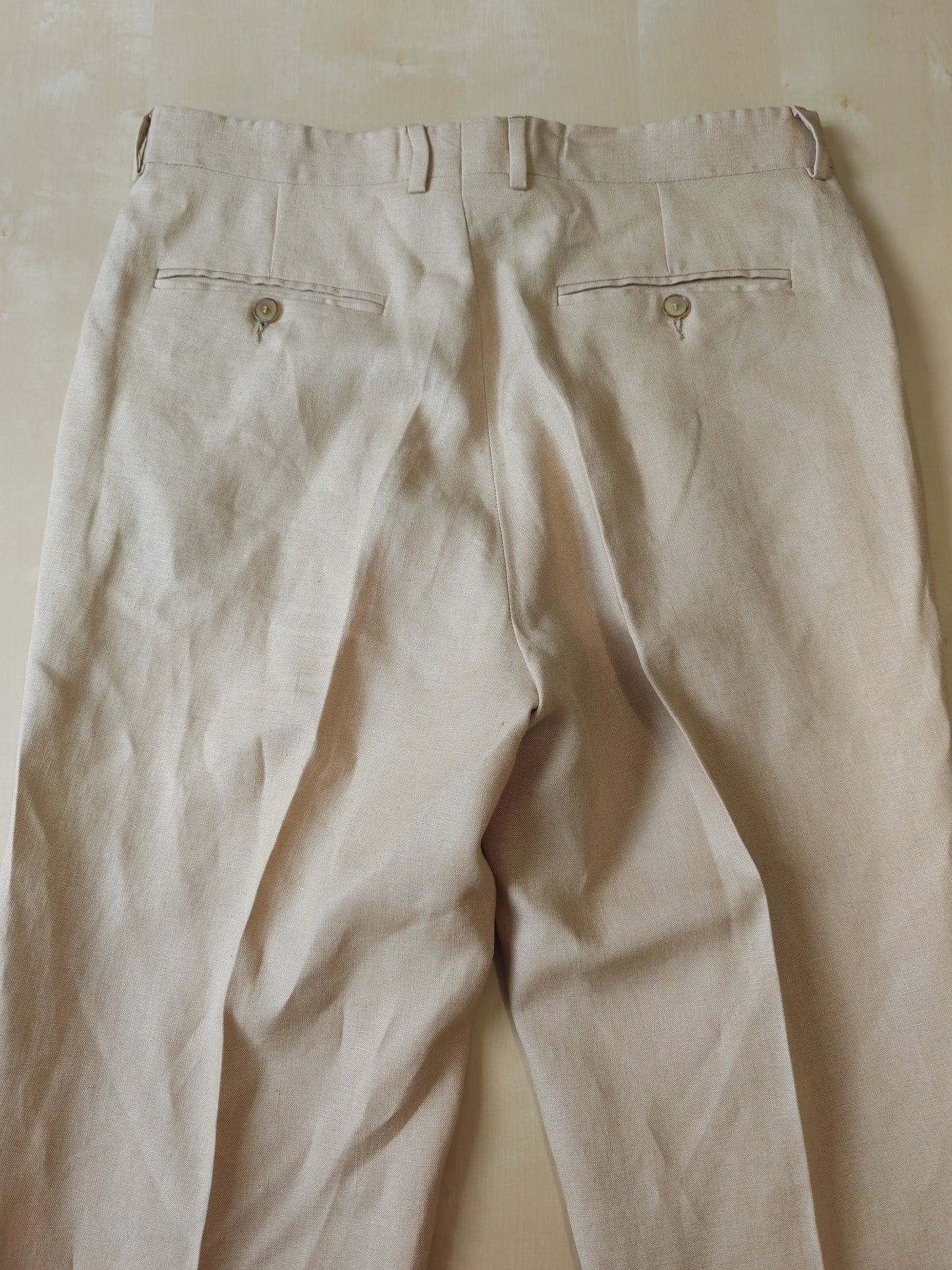 Completo anni '90 in puro lino irlandese beige - tg. 46/48