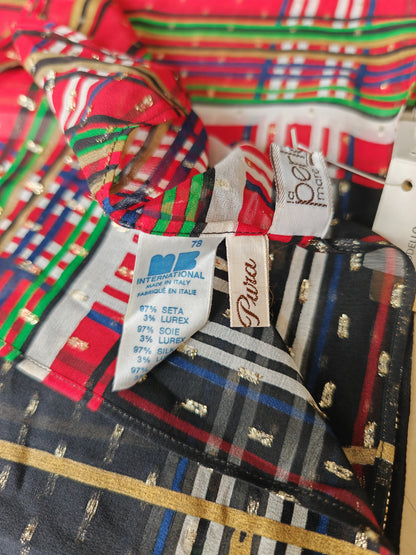 Pareo/pashmina in georgette di seta La Perla Mare anni '80 NOS