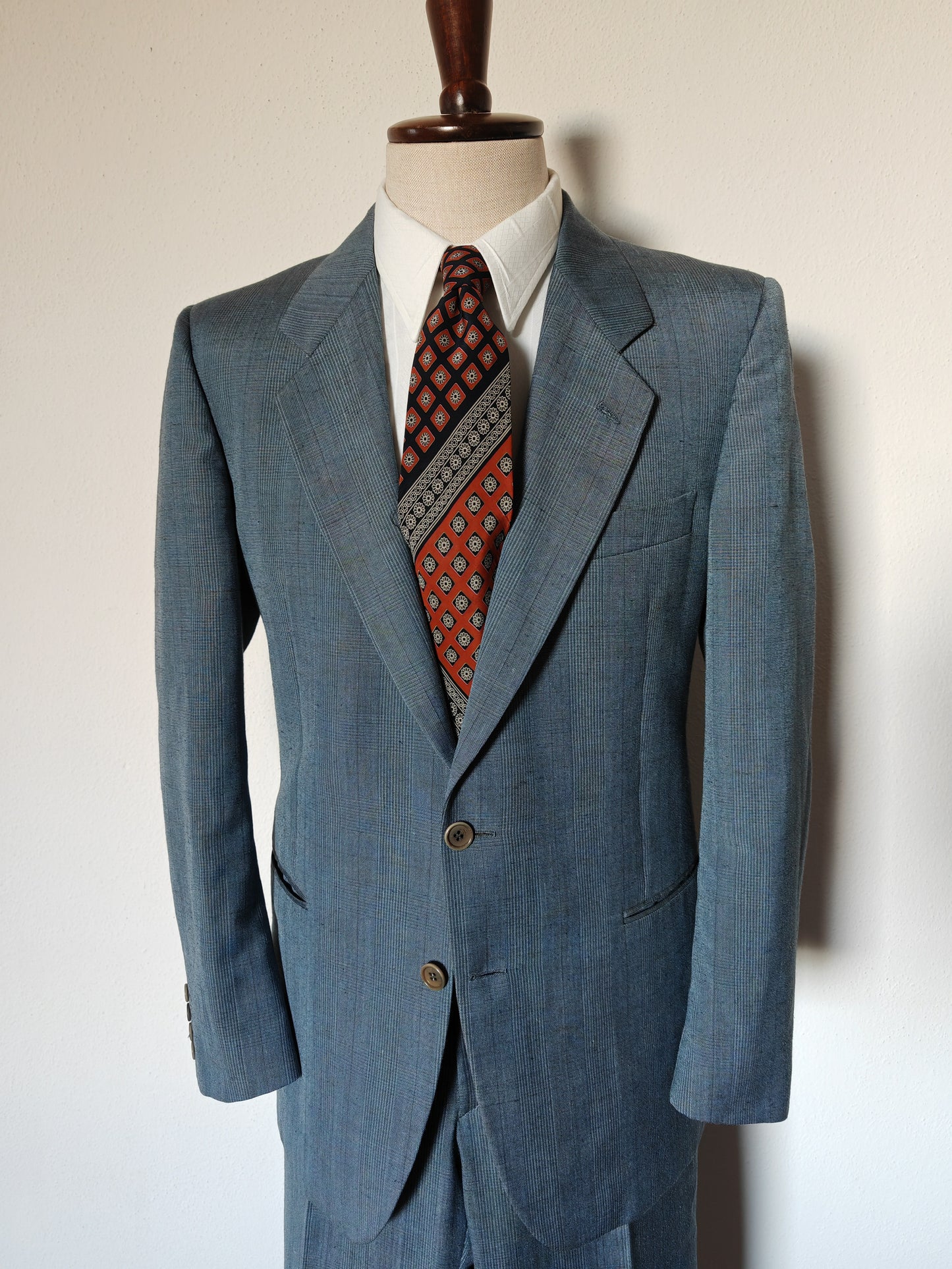 Vintage 70s mid-season suit, flared - size 52 ITA