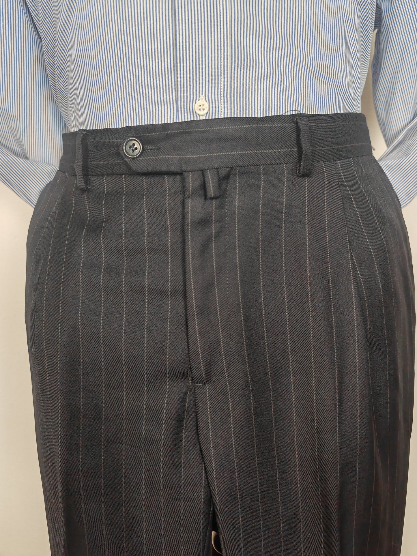 Completo in twill di lana blu gessato - tg. 50/52