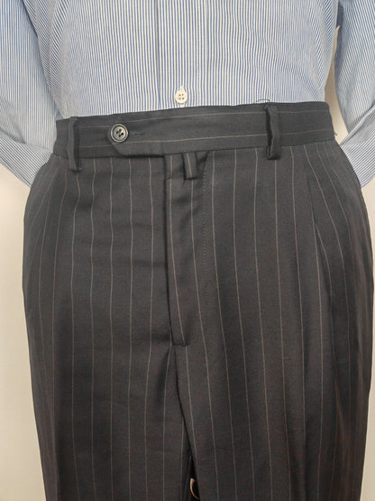 Completo in twill di lana blu gessato - tg. 50/52