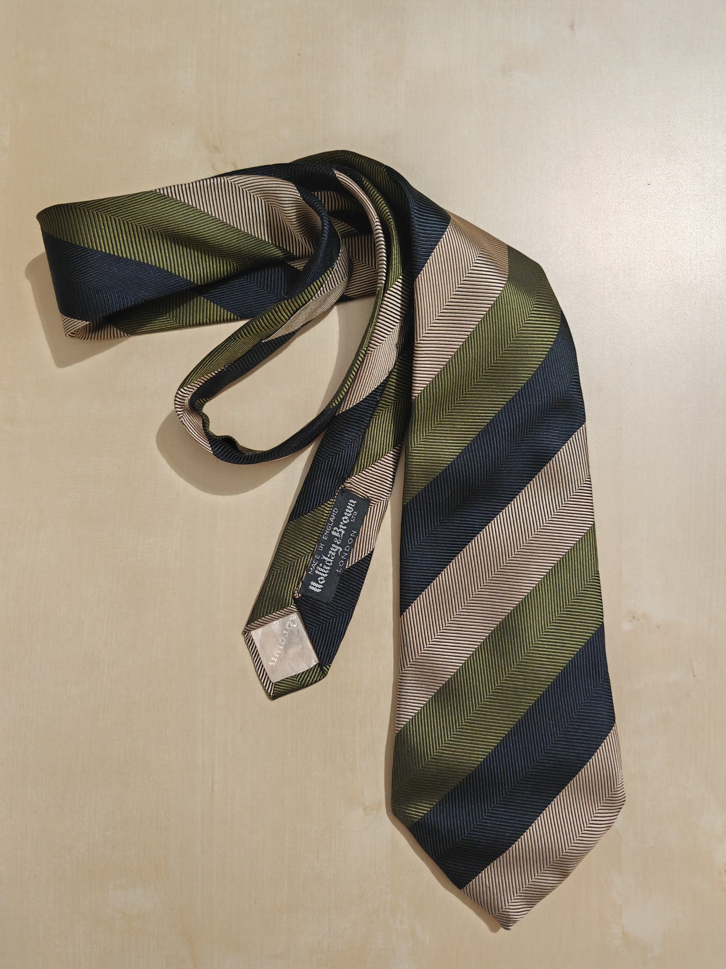 Cravatta Holliday & Brown regimental herringbone made in England