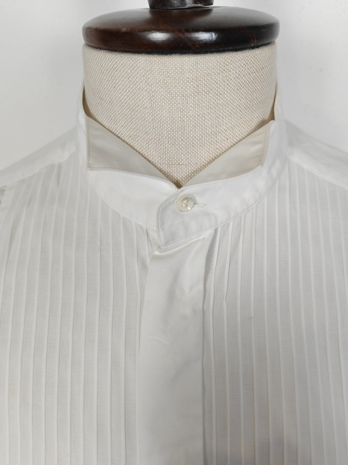 Camicia da smoking vintage collo diplomatico e sparato plissettato - tg. L/XL, collo 42/43