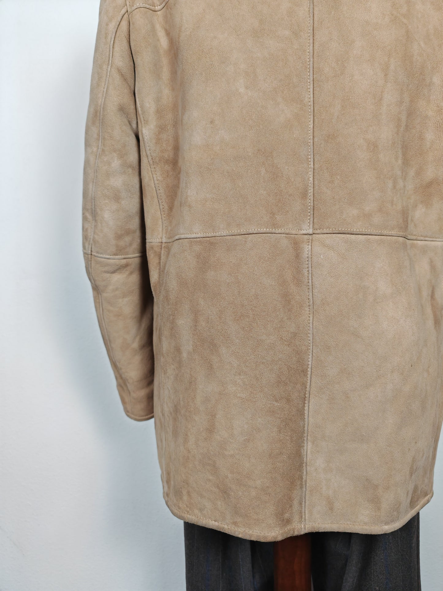 Montone shearling anni '70 doppiopetto color cammello - L/XL