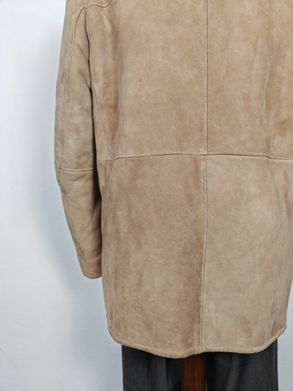 Montone shearling anni '70 doppiopetto color cammello - L/XL