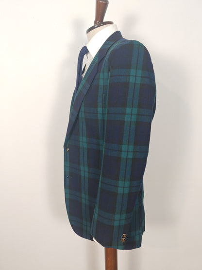 Blazer anni '80 in flanella tartan tipo Black Watch - tg. 48/50