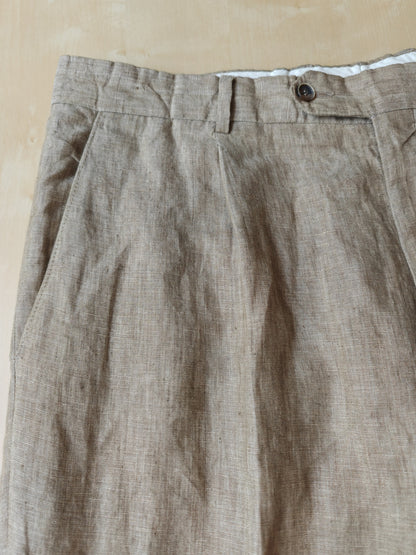 Completo in puro lino color corda - tg. 54