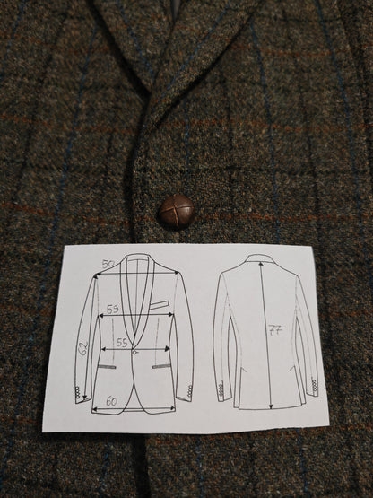 Giacca anni '80 in Harris Tweed finestrato - tg. 52/54