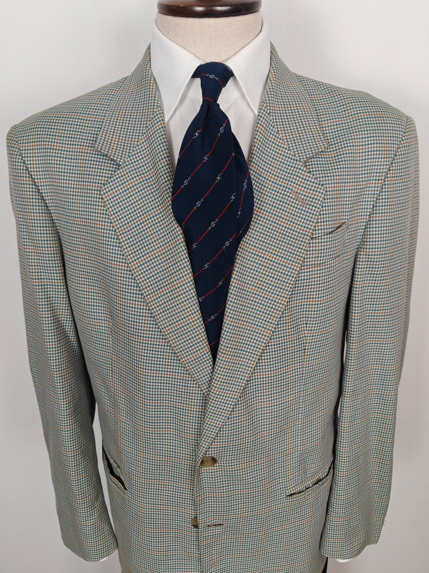 Giacca anni '80 quadretti check 100% cotone - tg. 52