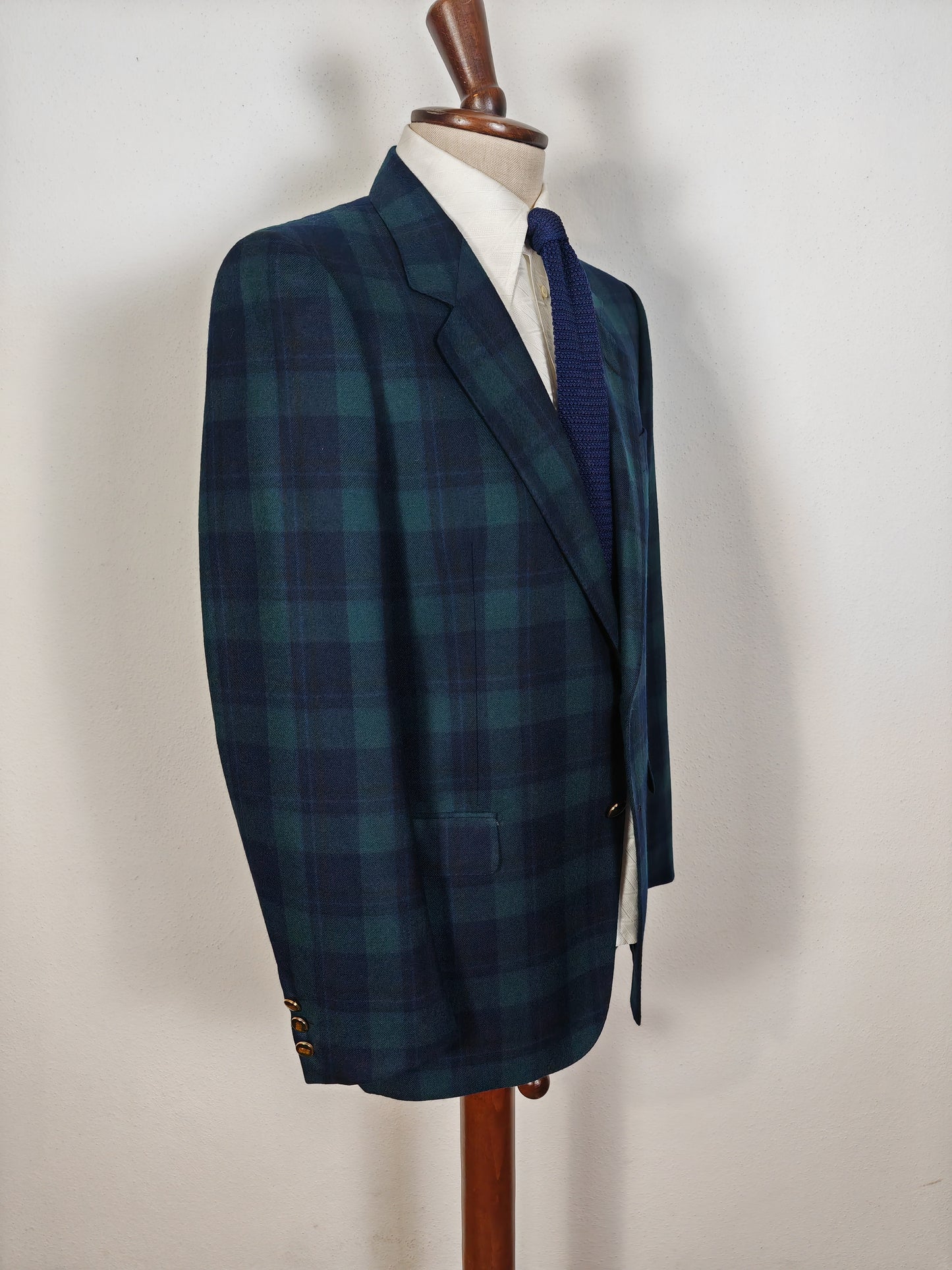 Blazer tartan tipo Black Watch, bottoni con stemma  - tg. 46