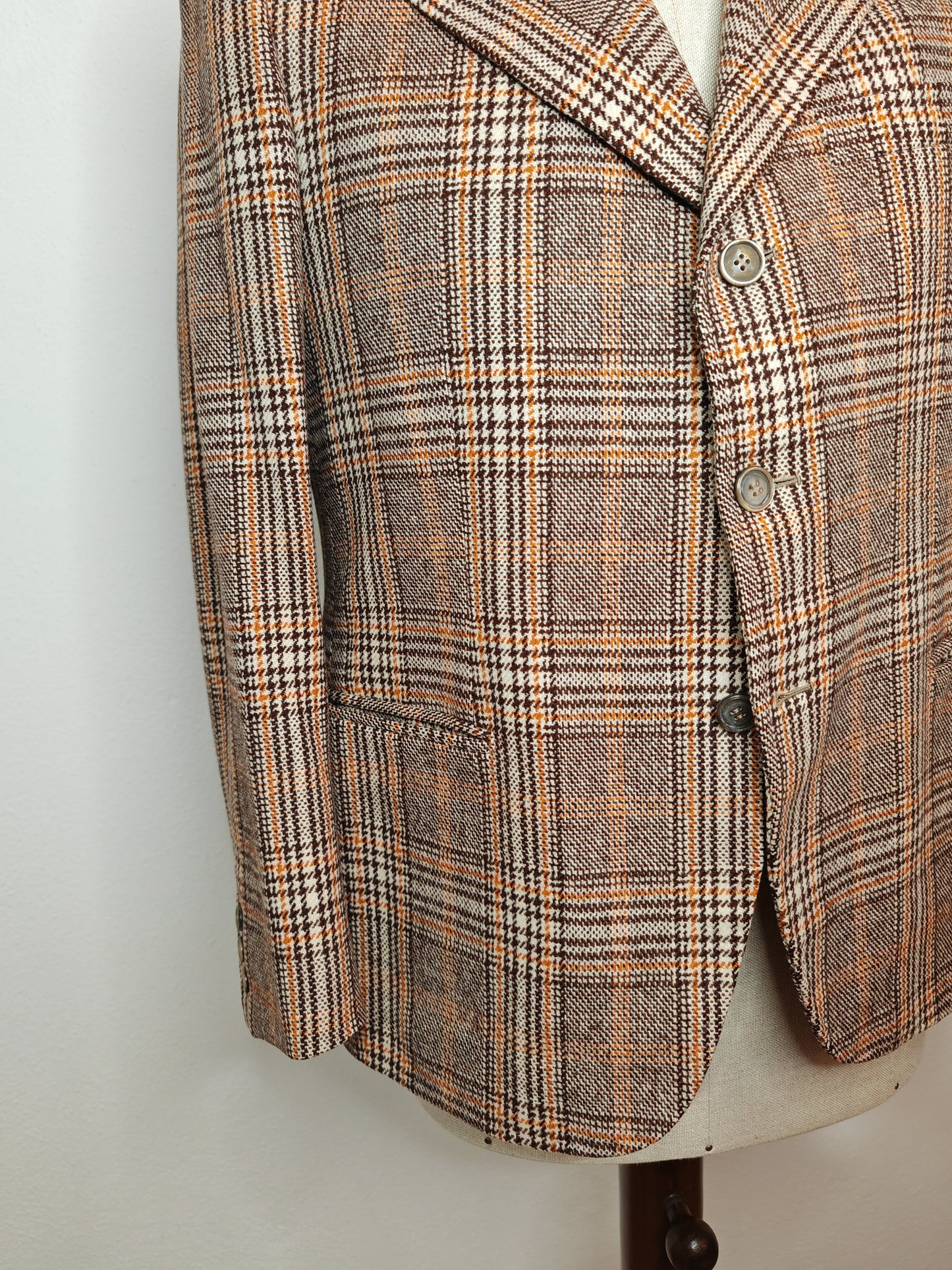 Giacca sartoriale anni '70 tweed - tg. 46/48 corta