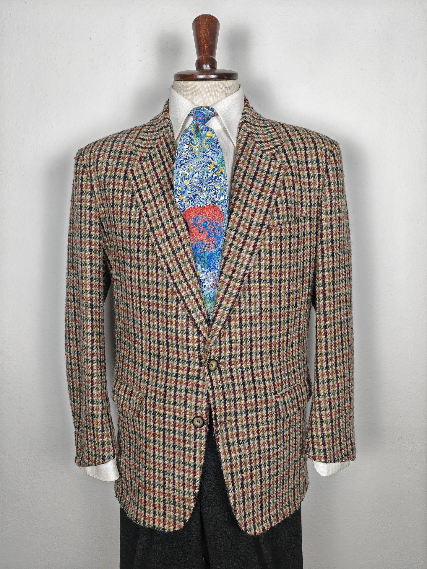 Giacca anni '80 in tweed pied-de-poule - tg. 50