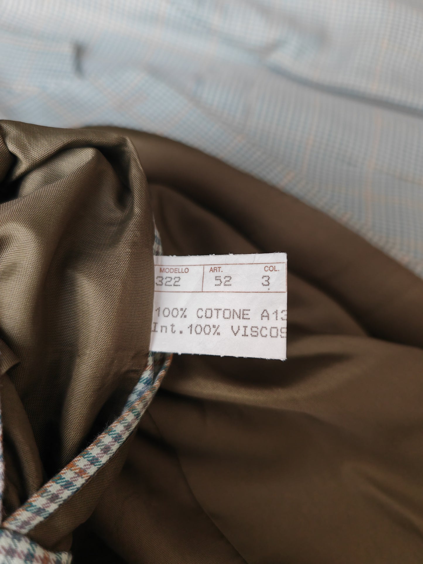 Giacca anni '80 quadretti check 100% cotone - tg. 52