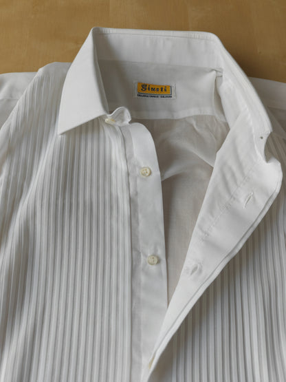 Camicia da smoking anni '70/'80 con sparato plissettato - tg. L collo 41