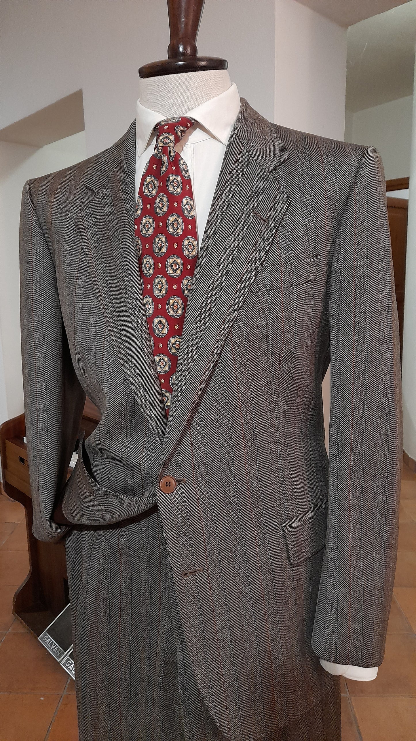 Completo vintage gessato tessuto Cerruti taglia 54