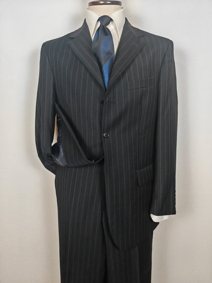 Completo anni '90 blu notte gessato - tg. 50