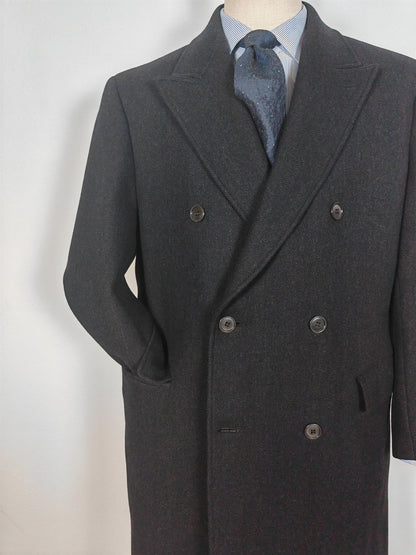 Cappotto doppiopetto anni '80 in panno spigato inglese - tg. 50