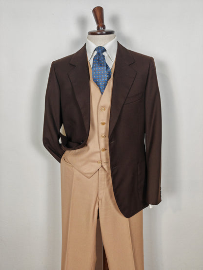 Completo sartoriale anni '70 tre pezzi bicolore - tg. 46/48