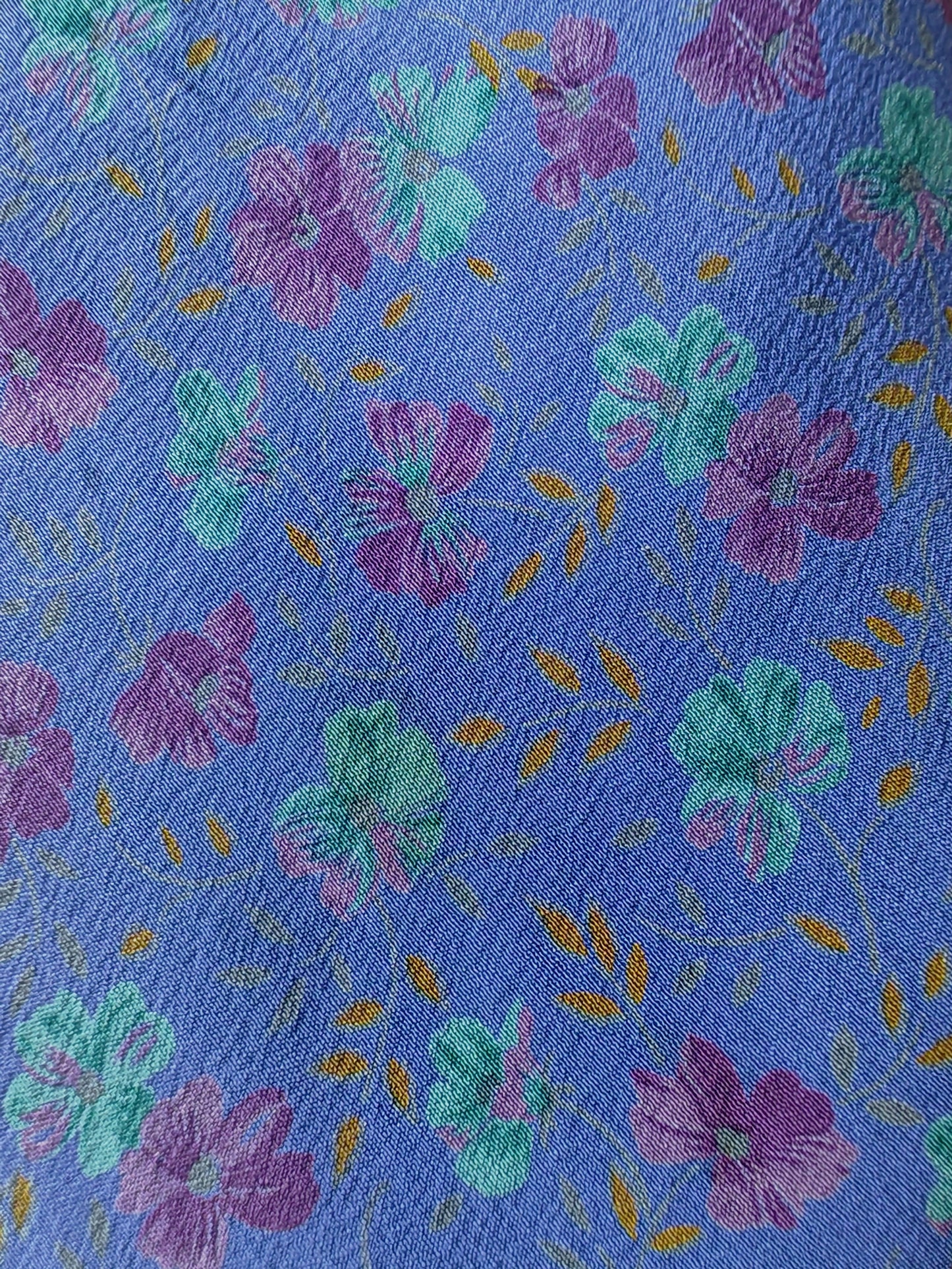 Cravatta Fendi vintage in crêpe indaco fantasia floreale