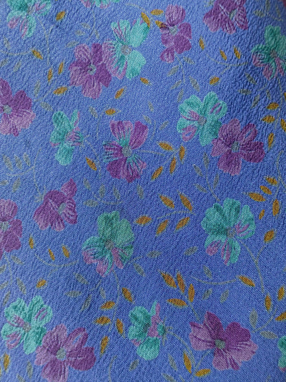 Cravatta Fendi vintage in crêpe indaco fantasia floreale