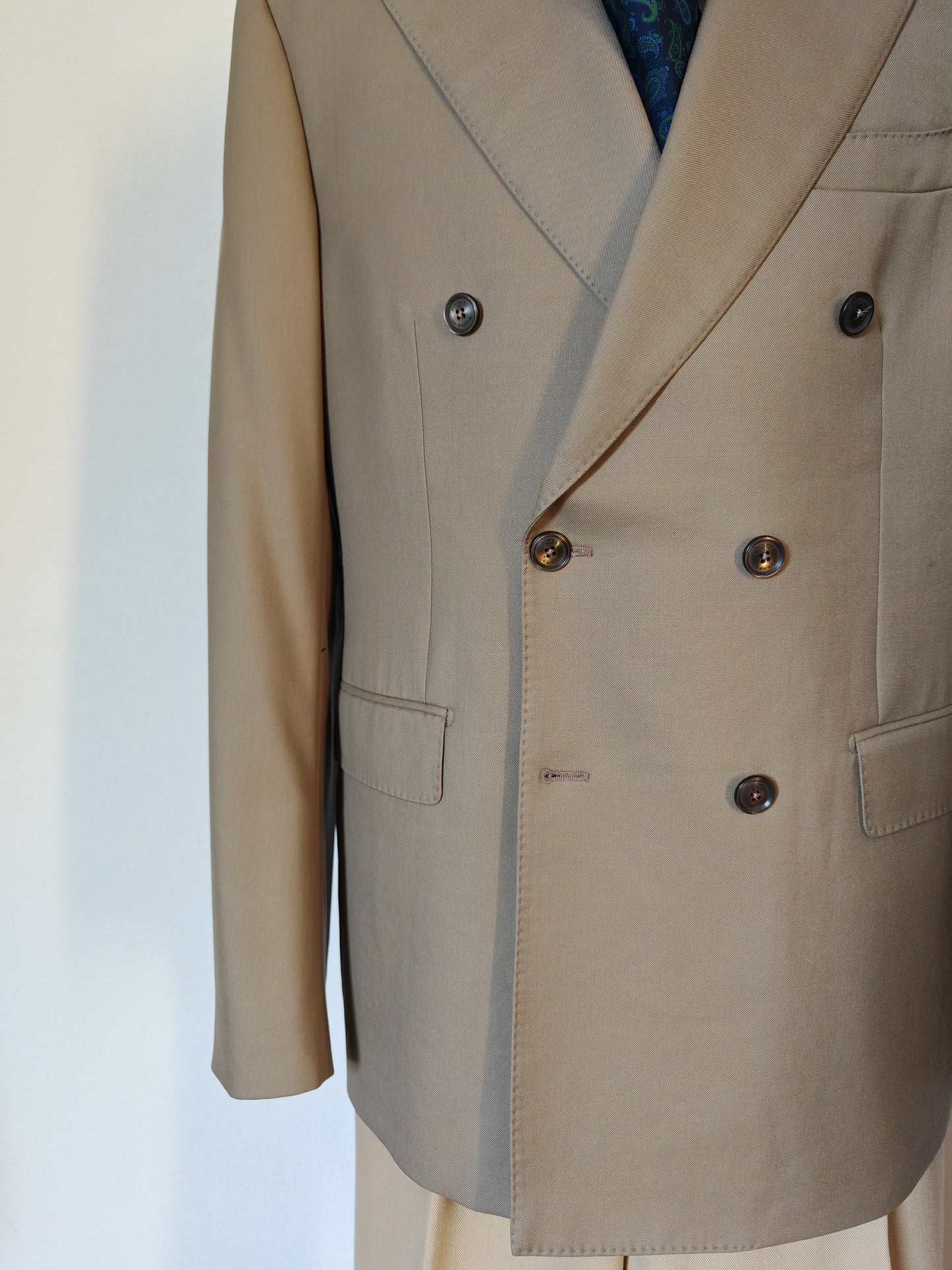 Giacca Boggi doppiopetto in twill beige - tg. 56 lunga