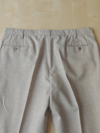 Completo estivo anni '70 in tela misto lino ecru - tg. 48/50