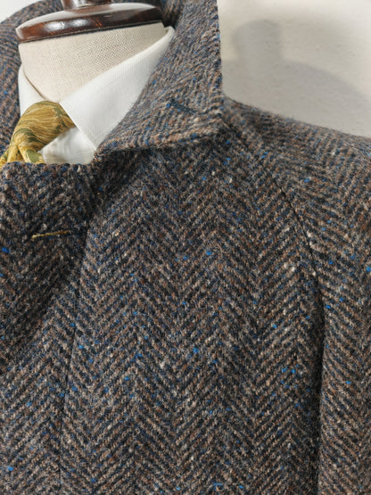 Cappotto raglan in tweed spinato anni '80 - tg. 46