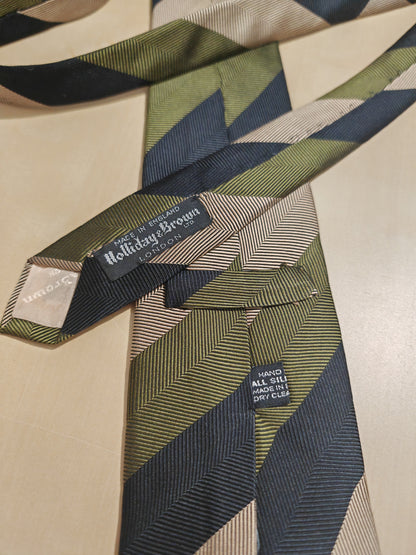 Cravatta Holliday & Brown regimental herringbone made in England