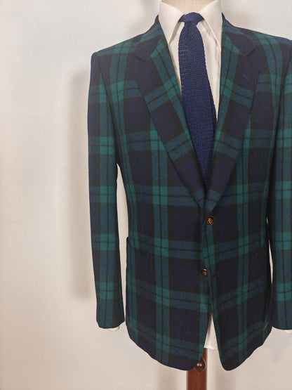 Blazer anni '80 in flanella tartan tipo Black Watch - tg. 48/50