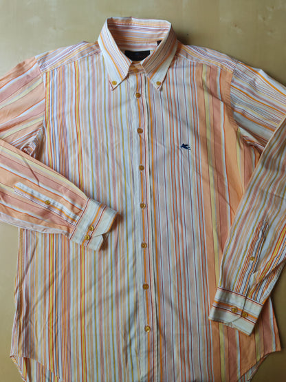 Camicia Etro righe pesca - tg. M (collo 40)