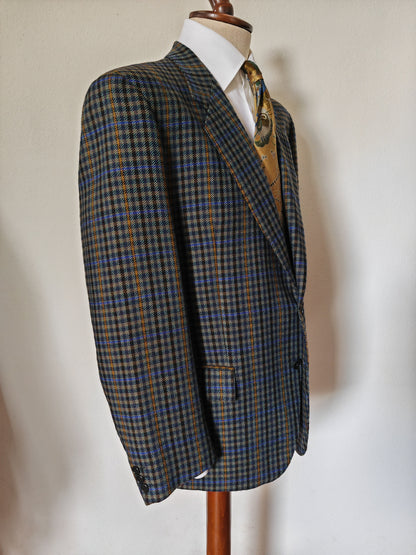 Giacca anni '80 in tweed a quadri finestrata - tg. 54