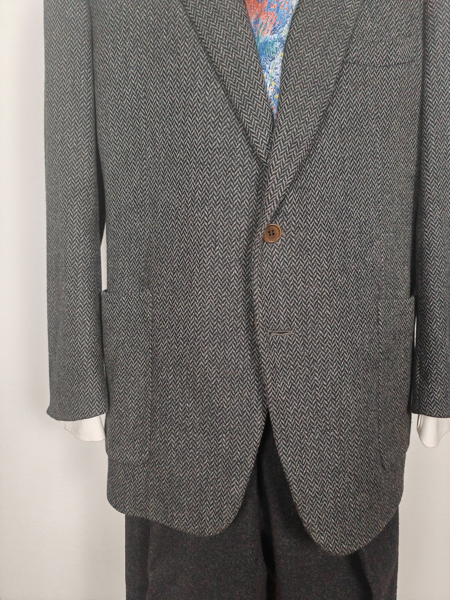 Giacca Burberrys herringbone in lana e cashmere - tg. 54/56