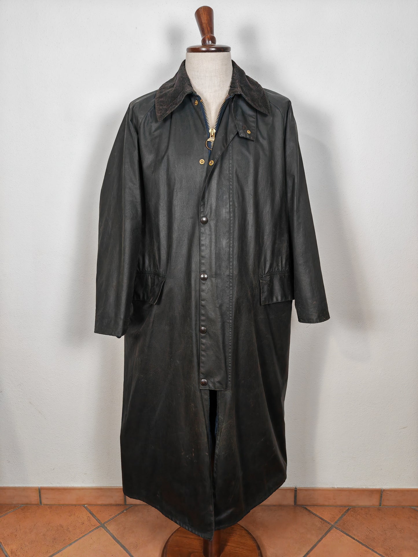 Barbour Burghley anni '80 due corone, nero - C40/102cm