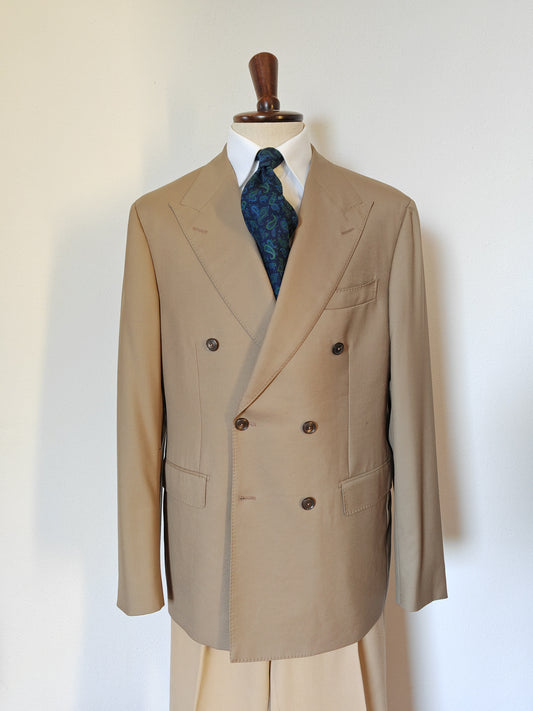 Giacca Boggi doppiopetto in twill beige - tg. 56 lunga