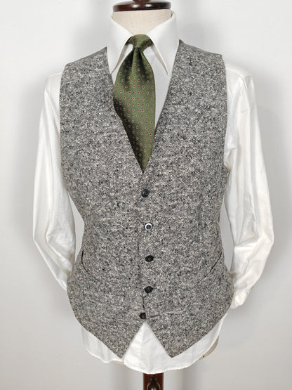 Giacca + panciotto sartoriali anni '60 in tweed sale e pepe - tg. 54 lunga