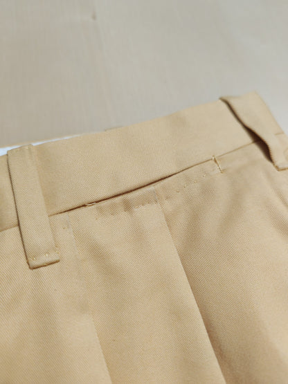 Pantalone sartoriale su misura in twill di cotone giallo crema - tg. 48