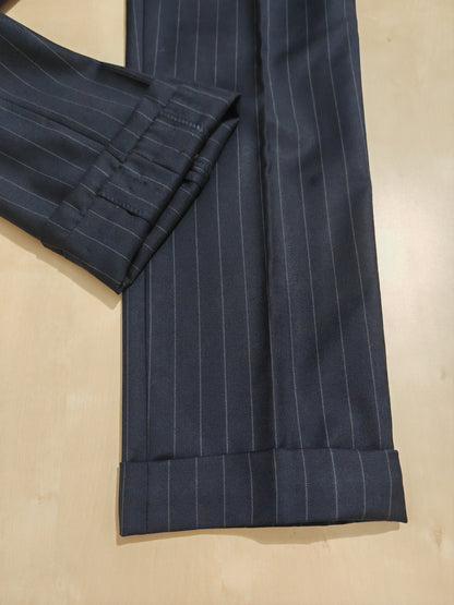 Completo in twill di lana blu gessato - tg. 50/52