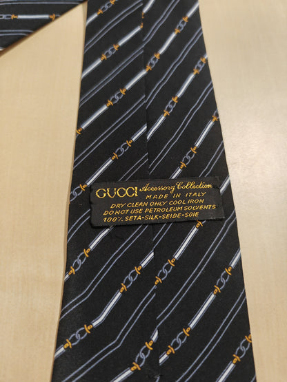 Gucci vintage tie with horsebit-like pattern